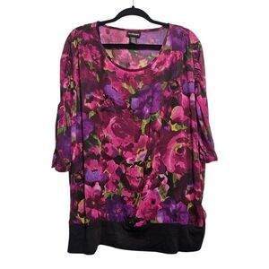 Lane Bryant Pink and Purple 3/4 Sleeve Blouse